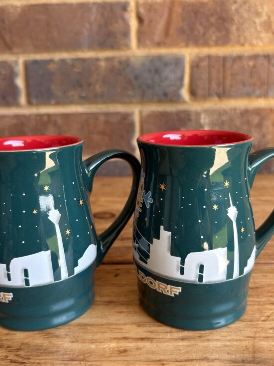 2 Düsseldorf Coffee Mugs By Mohaba GmbH + Co. KG Ceramic Winter Christmas Market - Picture 1 of 10